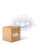 Lot 10x LED Inclinable Spot Blanc Ronde 6W 520lm 60D - 927 Blanc Très Chaud | 85mm - IP54 - Dimmable - Meilleur Rendu De Couleur