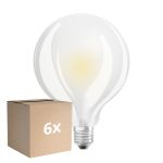 Lot 6x Ledvance  Classic LED E27 Globe Filament Dépolie 11W 1521lm - 827 Blanc Très Chaud | Remplacement 100W