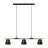Nordlux Theo 3-Rail Suspension Luminaire Métal et Bois Noir | Convient pour 3x GU10