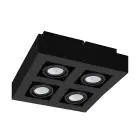 Eglo Plafond Spot Mendoza Échantillon Noir 18.8W 1380lm - 830  | Dimmable - Convient pour GU10