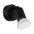 Eglo Applique Murale Buzz-LED Échantillon Noir 2.8W 250lm - 830 Blanc Chaud | IP20 - Incl. 1x GU10